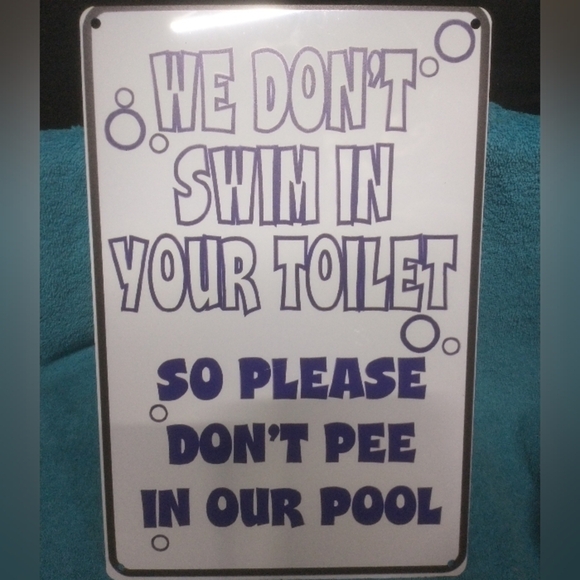 Metal sign wall art decor funny pool swimming - Picture 1 of 2
